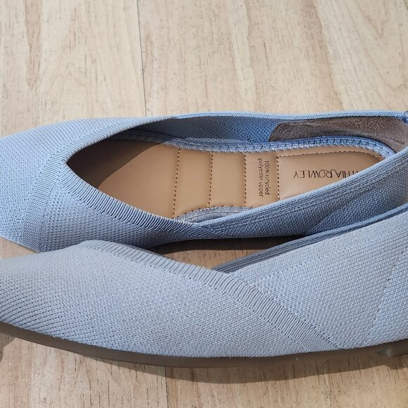Cynthia Rowley Calla Ballet Flats Pointed Toes Knit Light Blue Shoes Size 6.5 - Picture 2 of 7